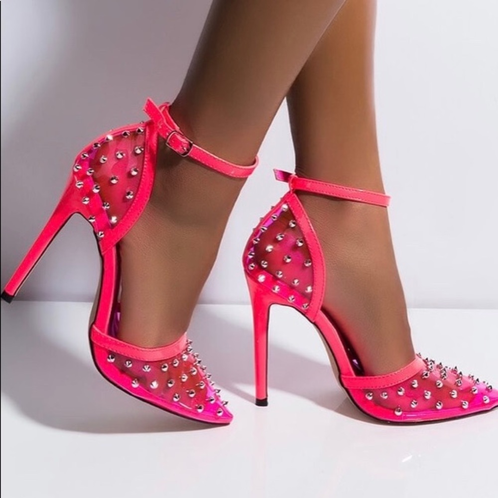 Stud Muffin PVC Stiletto Sandals